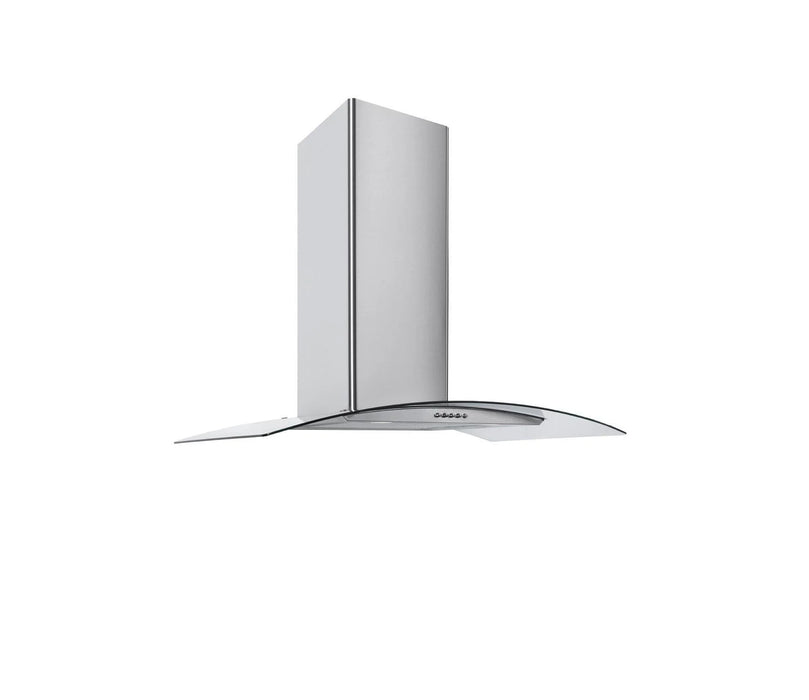 Culina UBGCLED100SS 100cm Curved Glass Chimney Hood - Stainless Steel