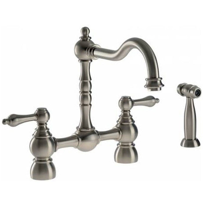 Kitchen Sink Mixer Tap Abode Bayenne Pewter Bridge Pull Out Rinser AT3035
