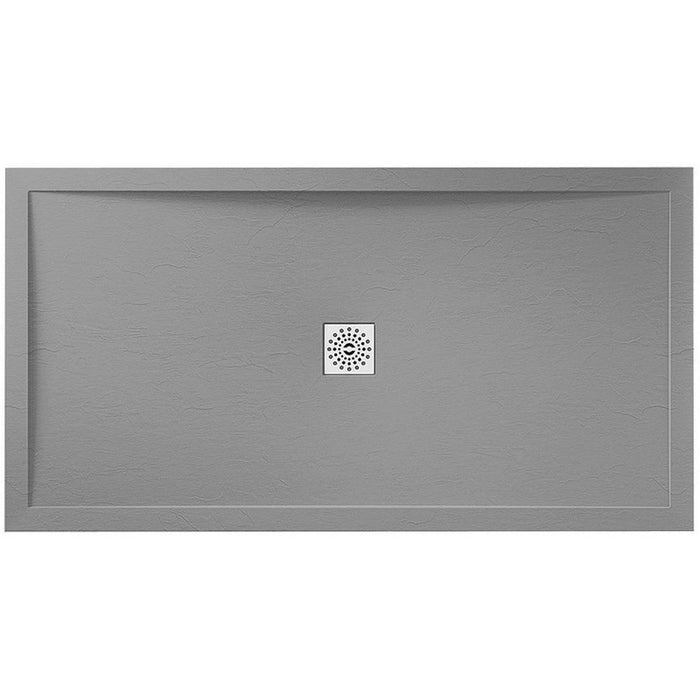 Waifer Rectangle Slate Effect 1200x900mm Shower Tray in Grey 560/444