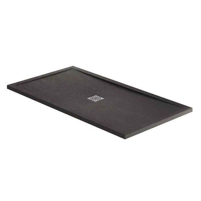 Waifer Rectangle Slate Effect 1500x700mm Shower Tray in Black 565/999
