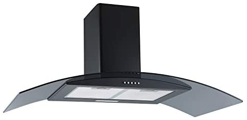 Culina CG90BK 90cm Curve Glass Hood, Black