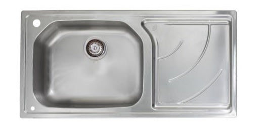 Single Bowl Right Hand Drainer Brushed Steel Sink Astracast Echo EH10XXHOMESKR