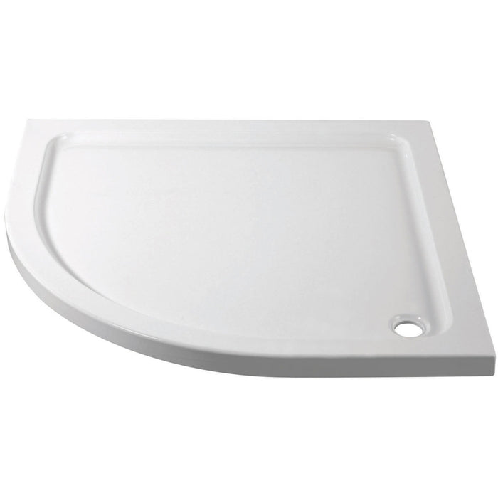 800x800mm Quadrant Stone Shower Tray in White Left TR9-8080Q