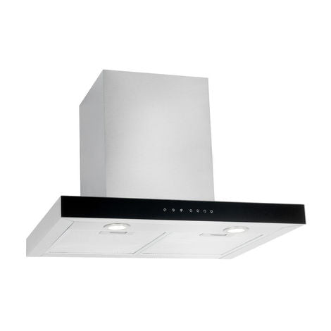 60cm Box Cooker Hood Stainless Steel with Black Glass Panel UBBOXTC60