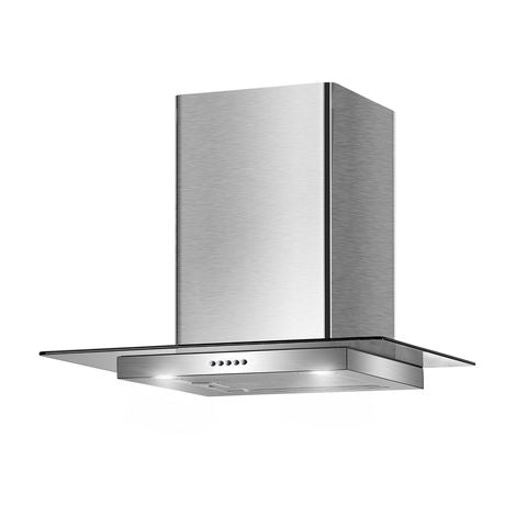 Culina UBFG70SS 70cm Flat Glass Hood, Stainless Steel & Glass