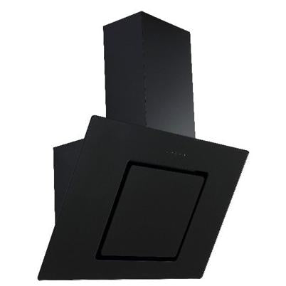 60cm Angled Cooker Hood Black Glass with Stainless Steel Flue UBHH60BK