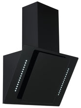 60cm Angled Hood Black Glass with White LED Display UBHHD60BK