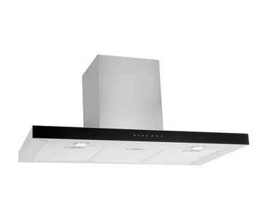 90cm Box Hood Stainless Steel with Black Glass Panel UBBOXTC90