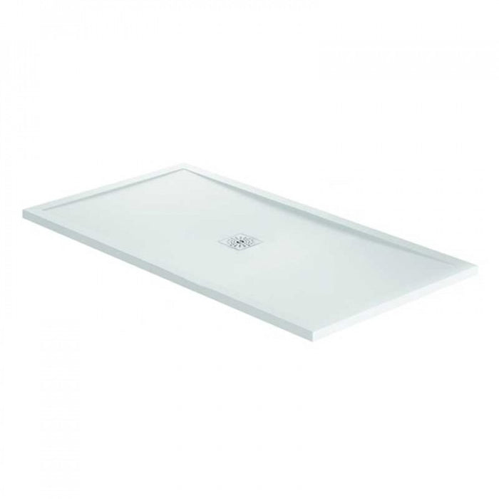 Waifer Rectangle Slate Effect 1200x800mm Shower Tray in Gloss White 5509/000