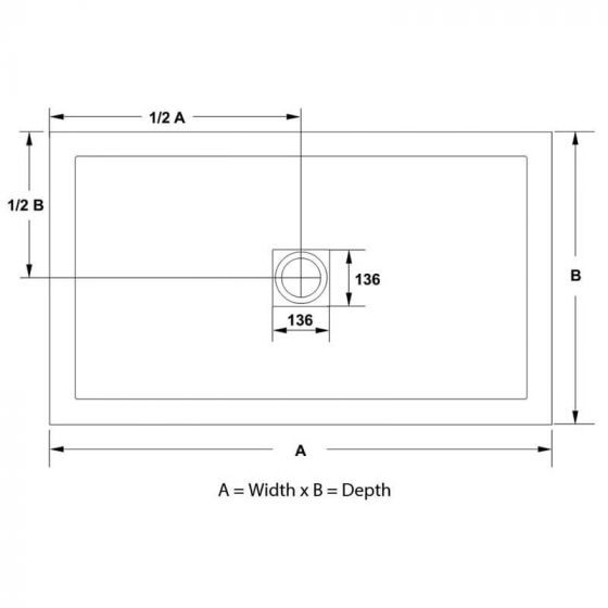 Waifer Rectangle Slate Effect 1400x800mm Shower Tray in White 563/000