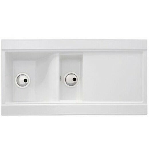 Ceramic Sink in White Abode AW1004 1.5 Bowl Tydal Fireclay