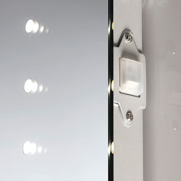 LED Illuminated Rectangular Bathroom Mirror Pebble Grey Rectangular LED Illuminated  with Infra-Red Sensor Switch, Dual Voltage Shaver Socket and Full Size Demister Pad Milan/Verona Size: 670mm x 800mm