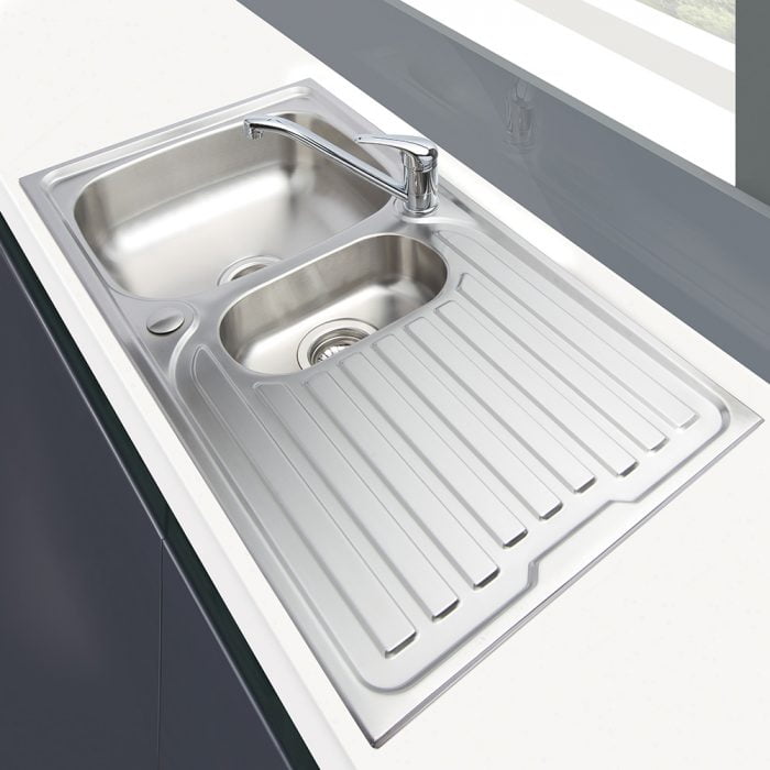 1.5 Inset Kitchen Sink & Drainer – Stainless Steel EA09