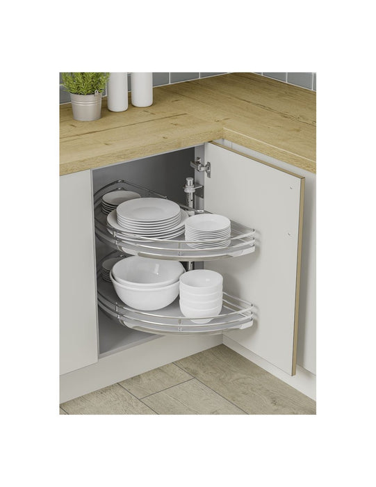 900mm Kitchen 1/2 Corner Carousel Solid Grey IP2CC290