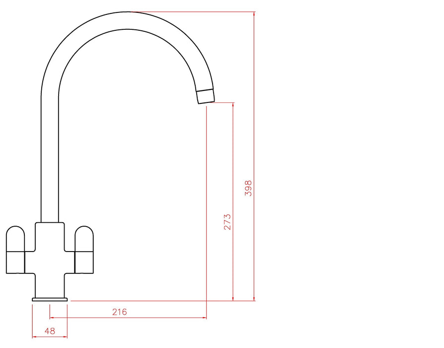 Chrome Kitchen Tap John Lewis & Partners Klass 2 Lever Chrome