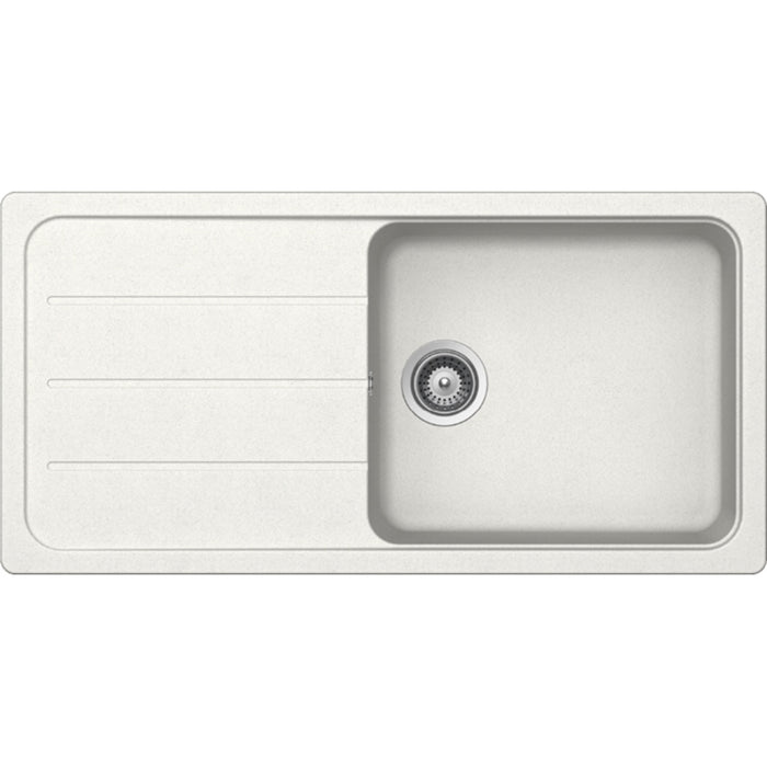 WHITE Granite Kitchen Sink & Waste Schock Formhaus D100L 1.0 Bowl Alpina  SCHFORD100LA
