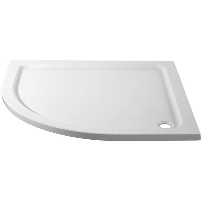 900x760mm Offset Quadrant Left Hand Shower Tray in White TR9-9076Q-L