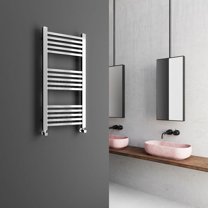 Towel Rail Vier 1200 x 490 Square Chrome Heated