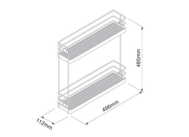 Deluxe 150mm Base Pull Out Storage Soft Closing Runners IP2B150