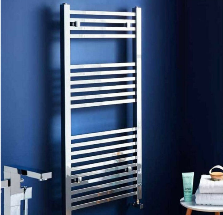 Chrome Square Straight 500 x 800 Heated Towel Rail Warmer Radiator